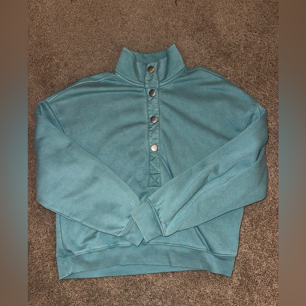 Universal Thread Teal Button-Up Sweatshirt